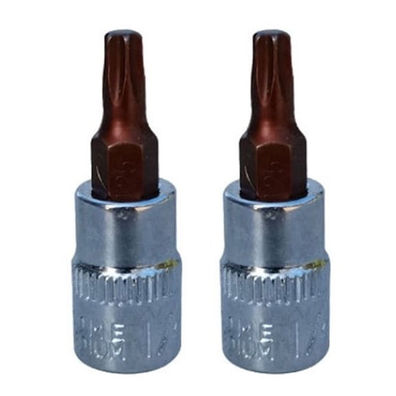 2Pcs Torx Screwdriver Bit 1/4 Inch Drive Socket Ratchet Socket Wrench Adapter Hand Tools T8 T10 T15 T20 T25 T27 T30 /T40 T25