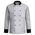thumbnail image 5 of Unisex Chef Coat Long Sleeve Chef Jacket Costume for Men Women Kitchen Uniform Restaurant Work Shirts, 5 of 5