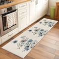 thumbnail image 3 of Spring Floral Washable Runner Rugs 2'x6', Watercolor Blue Gray Flowers Romantic Farmhouse Retro Low Pile Throw Entryway Rug Non-Slip Sturdy Edge Binding Carpet for Indoor Bedside Entrance Bedside, 3 of 9