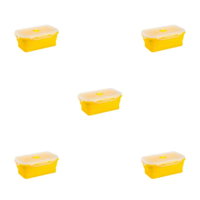 Baohd Silica Gel Convenient And Stylish Solution For Quick Lunch Break With Multiple Colors And Specifications To Choose yellow 800ml 5Set