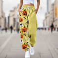 thumbnail image 2 of Bovemsi Wide Leg Pants for Women 3D Digital Halloween Printed Casual Sport Pants Fashion Outfits Clothes XXXXL Yellow, 2 of 4