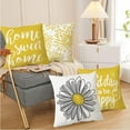 thumbnail image 6 of Throw Pillow Cover Farmhouse Geometric Flower - 18 x 18 Inch Yellow and White Floral Pillow Cushion Cover - Set of 4 Square Home Cushion Case, Great for Sofa, Bedroom, Chair, Yard, Living Room Decor, 6 of 6