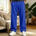 thumbnail image 3 of Iyufng Mens Wide Leg Sweatpants Drawstring Elastic Waist Full Length Loose Casual Pants with Pockets, 3 of 8