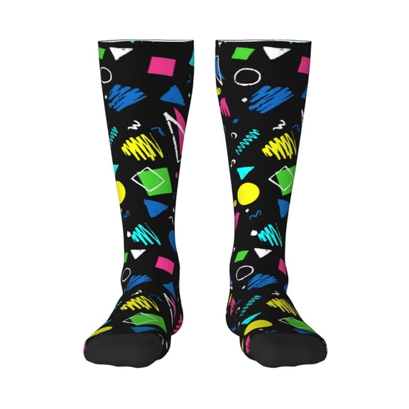 Logiee Geometric 1980s Styled Print Gift Stocking Stuffers,Adult Stockings,Novelty Socks,Funny Socks Birthday Running Walking Sleeping