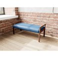 thumbnail image 4 of Pemberly Row Waiting Reception 2 Seat Bench Wood Frame in Blue, 4 of 5