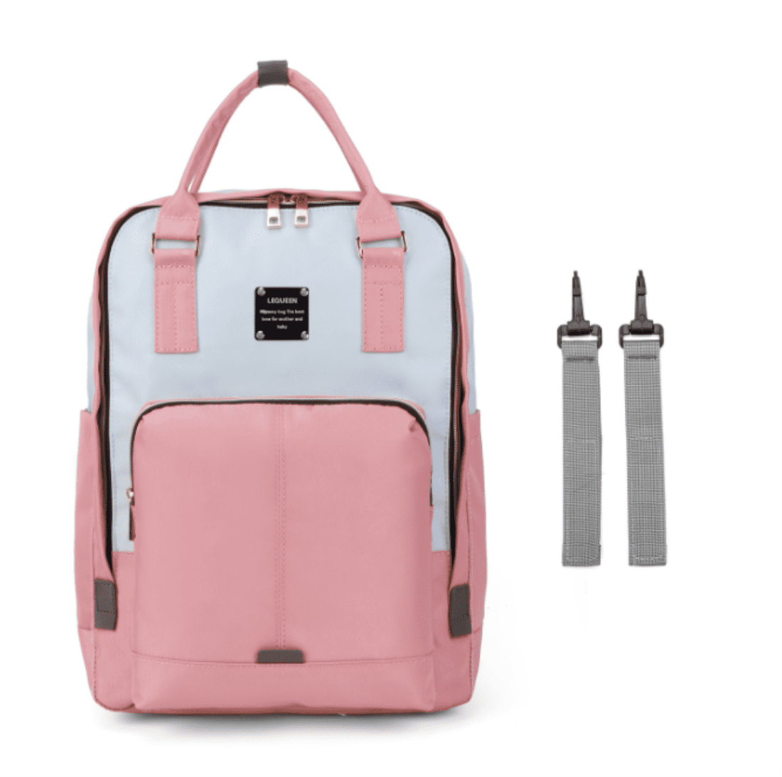 Baby Diaper Bag Backpack Tote Backpack Stroller Hanging Bag Travel Nappy Bag Multi-Function for Outdoor Working Mommy Bag Easy(Pink)