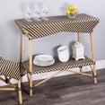 thumbnail image 2 of Brown and Beige Rattan Bar Cart, 2 of 8