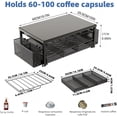 thumbnail image 2 of SLUMLOVE K Cup Holder Organizer, 2-Tier Universal Drawer Organizer for  63/80 Capsules with Sliding Drawers & 2 Accessory Baskets, Coffee Station Organizer for Kitchen, Office, Coffee Bar, 2 of 8
