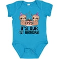thumbnail image 3 of Inktastic Twins 1st Birthday Sloth Boy Girl 1 Year Old Boys or Girls Baby Bodysuit, 3 of 5