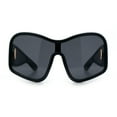 thumbnail image 5 of Womens XL Oversized Color Mirror Unique Arm Lens Shield Butterfly Sunglasses All Black, 5 of 7
