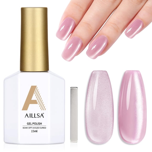 Esmalte de uñas AILLSA Pink Cat Eye Gel 15 ml con imán GF27