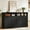 Black, variant on LELELINKY 45" Fluted Sideboard Buffet with 3 Doors & Open Shelf, Wood Storage Cabinet for Living Room, Entryway, Wood