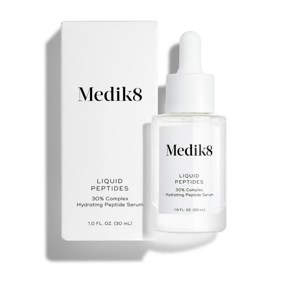 Medik8 Liquid Peptides - Advanced Regenerating Multi Peptide Serum - Smooths Wrinkles and Fine Lines - Hydrating, Brightening, Plumping - 1.0 oz