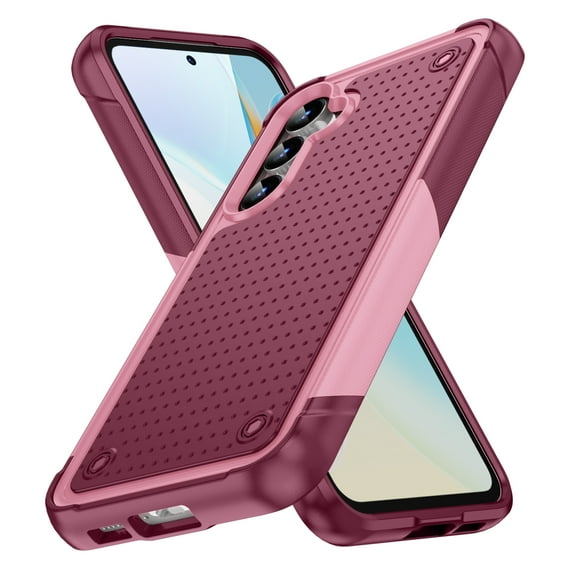 TECH CIRCLE for Samsung Galaxy A32 5G Slim Hybrid Case with Hinge Protection & Built-in Kickstand, Dual Layer Shockproof TPU Hard PC Back Cover Slim Protective Case for Samsung Galaxy A32,Rose