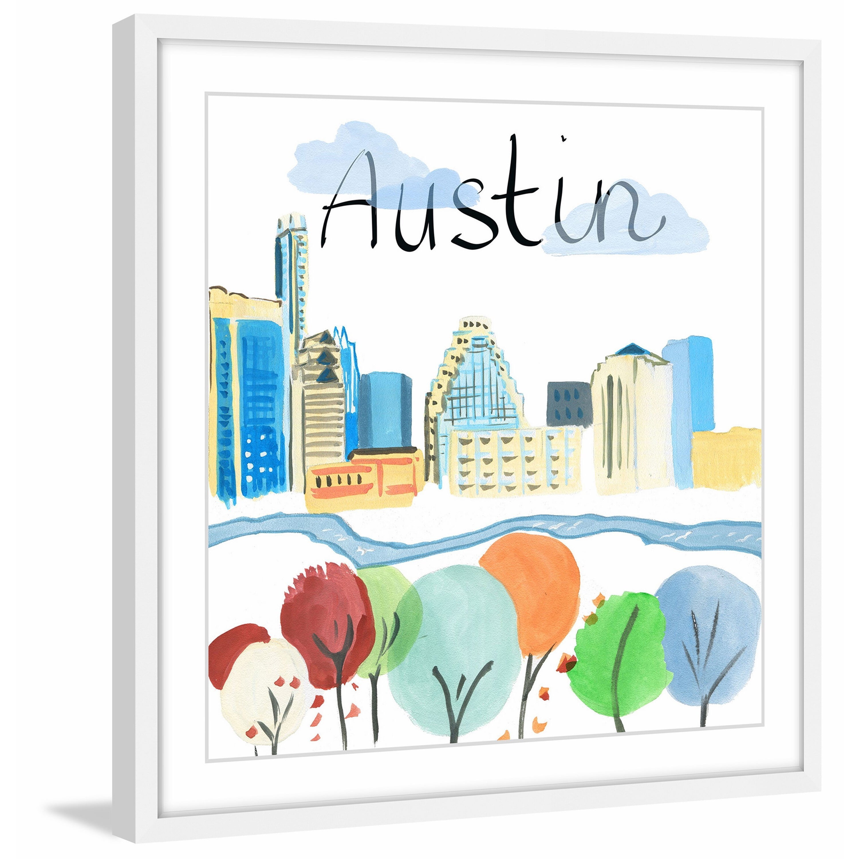 "Colorful Austin" Framed Painting Print