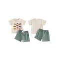thumbnail image 2 of BemeyourBBs 2Pcs Toddler Baby Boy Summer Outfits Infant Baby Boys Clothes 2T 3T 4T 5T Short Sleeve Excavator Car Truck Print T-Shirt Shorts Set, 2 of 9