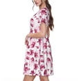 thumbnail image 2 of Disketp Lilies Flowers para Vestido de Manga Corta para Mujeres, Vestidos de Verano para Mujeres, Casual y Holgado para la Playa, 2 of 6