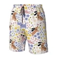 thumbnail image 5 of Kdxio Floral Puppy Pattern Mens Casual Shorts - Drawstring Summer Beach Sports Shorts for Men, 5 of 9
