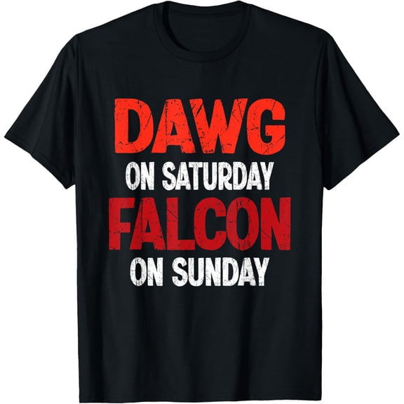 Dawg On Saturday Falcon On Sunday Funny Sports Fans Vintage T-Shirt