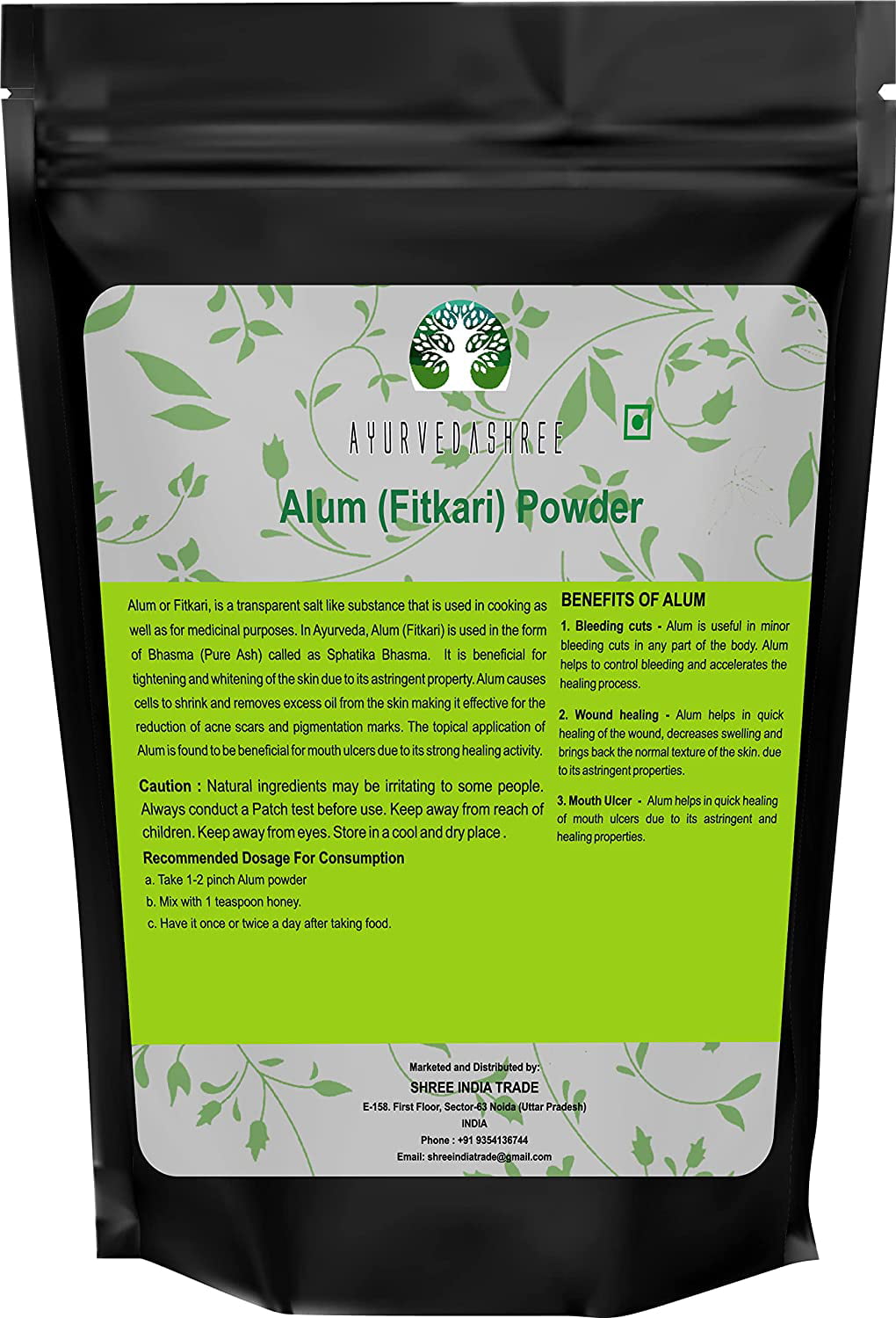Alum Powder potassium aluminum sulfate Phitakari skin Antiseptic 100gm