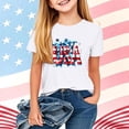 thumbnail image 2 of FAVIPT Patriotic Little Girl Shirt Kids 250th Anniversary Tshirts Stars and Stripes Shirts Red White Blue Independence Day Tops White,9-10 Years, 2 of 7