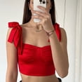thumbnail image 4 of Top Corta Sin Mangas De Mujeres, Ajustable De Color Puro, Camiseta Sin Mangas Para Fiesta Para Niñas, 4 of 7