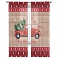 thumbnail image 2 of Red Christmas Truck Sheer Curtains 72 Inches Long, Xmas Tree Snowflake Plaid Wooden Light Filtering Window Curtains for Living Room/Bedroom, Rod Pocket Voile Sheer Curtain Drapes, 52"Wx72"L, 2 Panels, 2 of 9