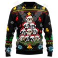 thumbnail image 3 of Suéter feo de invierno retro vintage con grafiti de Papá Noel para Halloween, Navidad, estampado 3D, estilo Harajuku, informal, divertido, de manga larga, 3 of 5