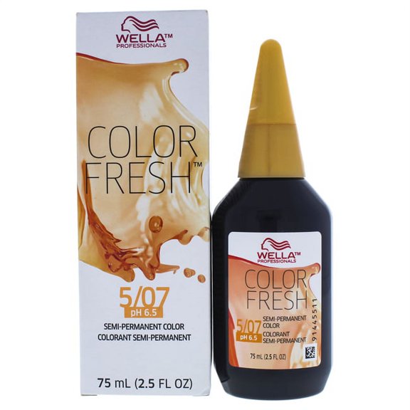 Color Fresh Semi-Permanent Hair Color - 5 07 Light Brown-Natural Brown by Wella for Unisex - 2.5 oz Hair