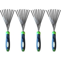 Garden Guru Stainless Steel Hand Rake Soil Tiller With Ergonomic Handle, Great for Gardening, Cultivating, Loosening Soil & Spreading Mulch (4 Pack)
