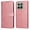 Pink, variant on Wallet Phone Case for Honor X6B 4G with Card Holder and Stand Function Brown