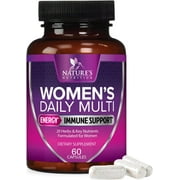 Multivitamin for Women - with Vitamins A, C, D, E, B6, B12, Zinc, Calcium & Magnesium, Womens Daily Multi Vitamin Multimineral Supplement for Bone Health, Energy & Immune Support - 60 Capsules