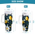 thumbnail image 6 of Yayeee 30oz Double-Wall Insulated Stainless Steel Tumbler with Handle Bottle, Lemon Flowers, 6 of 8