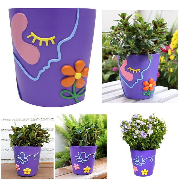 Maceta Suculenta Resina Bonita Cara Única Decorativa para El