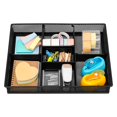 thumbnail image 1 of Organizador de escritorio de malla con 3 compartimentos y cuatro divisores ajustables - Negro, 1 of 4
