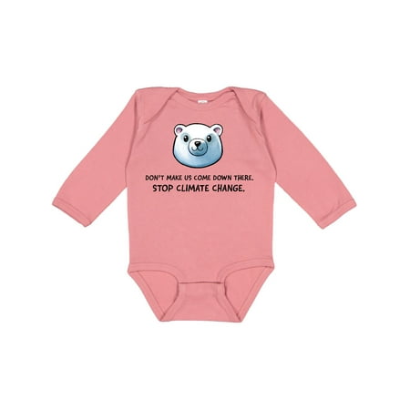 

Inktastic Don t Make Us Come Down There Stop Climate Change Polar Bear Gift Baby Boy or Baby Girl Long Sleeve Bodysuit