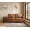 Brown, variant on DRNANLIT Modern Fabric Sofa, Breathable Polyester Upholstery, High-Density Foam Cushions, Solid Wood Legs, Tool-Free Assembly for Living Room & Bedroom, Brown