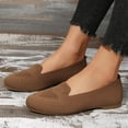 thumbnail image 5 of KIJBLAE Women's Plus Size Mesh Upper Low Cut Flats, Trendy Breathable Slip On Comfortable Casual Shoes for Spring Summer Coffee 42, 5 of 9