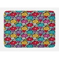 thumbnail image 1 of Floral Bath Mat, Ornamental Colorful Flowers and White Colored Floral Elements, Plush Bathroom Decor Mat with Non Slip Backing, 29.5" X 17.5", Charcoal Grey and Multicolor, by Ambesonne, 1 of 2
