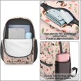 thumbnail image 4 of Beagle and Flower Pink Pattern 17" School Backpacks for Teens,Waterproof Oxford Fabric,S-Shape Padded Straps for School,Travel,Hiking,Camping, 4 of 6