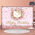 thumbnail image 3 of Fondo de Hello Kitty para cumpleaños de niños, foto personalizada con nombre, fiesta de feliz cumpleaños, Baby Shower, Fondo de gatito, accesorios de estudio de vinilo, 3 of 4