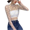 thumbnail image 4 of [clark] moda mujer casual o-cuello de manga larga impreso suelto señoras tops camisaspangjing, 4 of 4