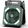 thumbnail image 4 of Solar Camping Fan with Light, 4 Speeds USB Rechargeable Solar Powered Fan with Timer, 90° Folding Portable Desk Fan with Power Bank Feature for Hurricane Outages Outdoor Camping Fishing Travel BBQ, 4 of 13