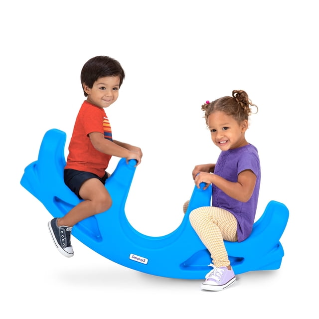 Simplay3 Rock And Roll Teeter Totter Seesaw - Rocking Fun For Two Toddlers Or Kids Ages 18 Months To 5 Yrs- Sapphire Made In Usa