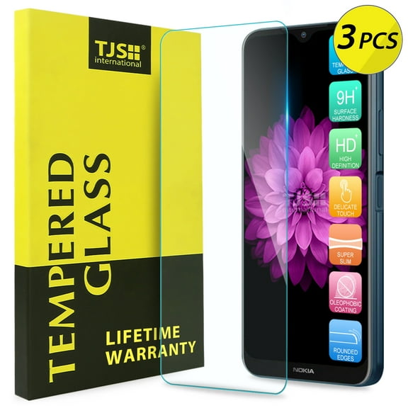 3-Pack TJS for Nokia G50 5G [Screen Coverage][Tempered Glass] Case Friendly Screen Protector Anti-Fingerprint, Bubble Free, Anti-Scratch, Shatterproof (Clear)