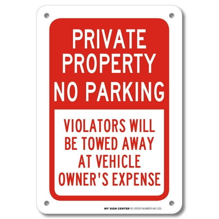 Fan Parking Sign - Private Property No Parking Sign- 10
