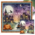 thumbnail image 1 of Hilo Algodón Ecológico Bordado Punto Cruz Casa Halloween Con 11CT 50x50cm, 1 of 9