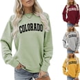 thumbnail image 2 of Street Styles Women's Sweatshirt with Round Neck and Long Sleeves Letters Graphics Loose Pullover Top for Everyday Wear, 2 of 8