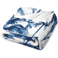 thumbnail image 3 of Indigo Blue Palm Tree Blanket Navy Blue Palm Tree Soft Warm Throw Blankets 30"x40" Flannel Cozy Warm Plush Lightweight Throw Blanket for Couch Bed Sofa Gift Idea, 3 of 6