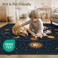 thumbnail image 4 of ODIKA 8'x10' Washable Area Rug Large Explorer Galaxy Themed Covering Motifs Planetary Planets for Living Room, Under Sectional, Family Room , Durable, Non-Slip, 4 of 7